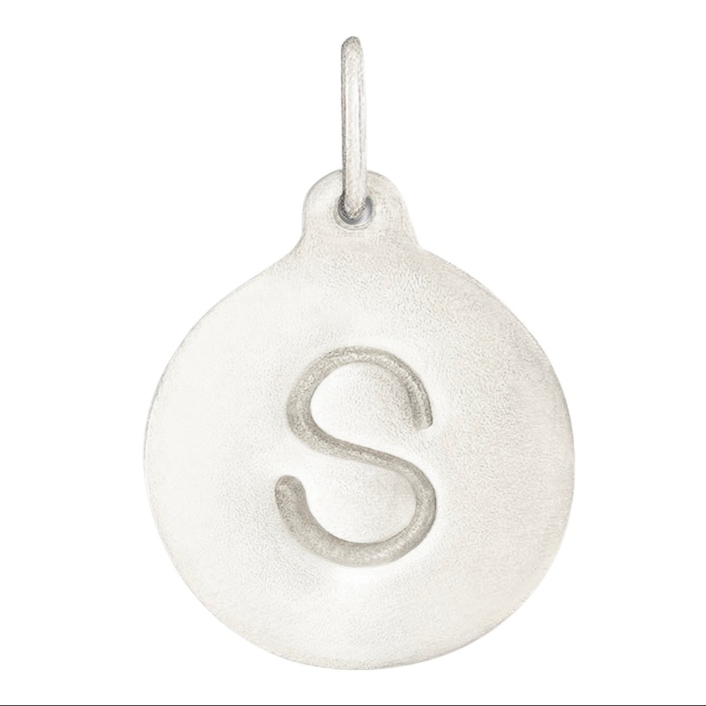 Helen Ficalora Silver Letter “S” Initial Disk Charm Pendant for Necklace